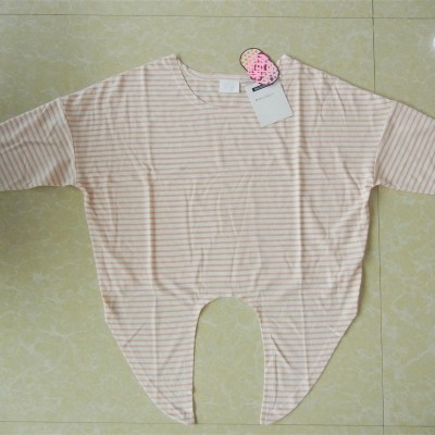 GIRL'S STRIPE  KNOT JERSEY ROUND NECK TOPpicture1