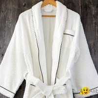 China Supplier 100% Cotton Jacquard Weave Terry Bathrobe