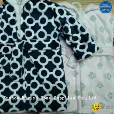 Printed Micro Mink Baby Hooded Bathrobe Kids Bathrobepicture1