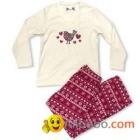 Ladies Printed Chekcs Microfleece Pajama Set (ls 2027)