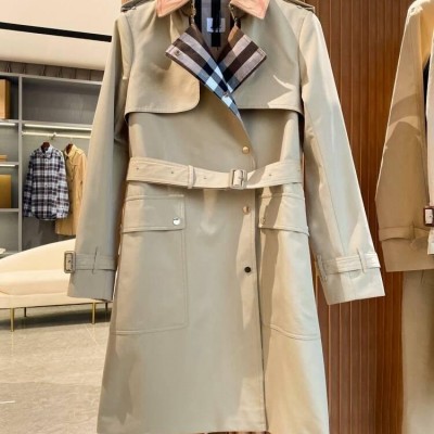 Long Trench coat ,Waterloo Cotton Trench coat,cotton gabardine trench,women coatpicture1