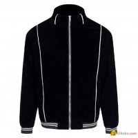 Logo Velour Track Top Men        Track Jacket Fashion Bomber