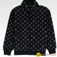 MONOGRAM JACQUARD BLACK FLEECE ZIP THROUGH JACKET     ackets