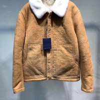 SHEARLING EMBOSSED MONOGRAM JACKET Men     otorcycle jacket coat