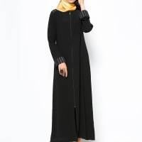 Ritual Simli Zippered Black Abaya