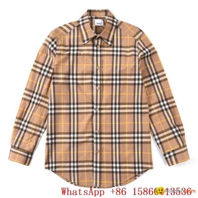 Checked Long Sleeve shirts,Check Cotton Shirt in Archive Beige,Checked stretchedpicture1