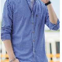 High quality wholesale price mens long sleeve plaid casual dress shirt cotton