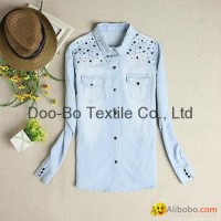 jeans wear long sleeves jeans shirt for wholesale high quality