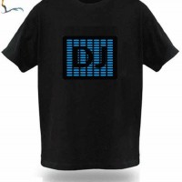 EL sound actived equalizerDJ music 3D flashing LED light up t-qualizer t-shirt