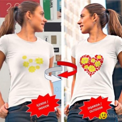 Heart Flower Color changing T-Shirtpicture1