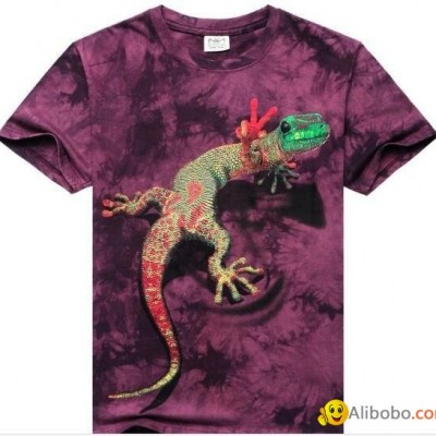 good quality lizard 3d printing t shirt 100%cotton soft handfeel tee shirtpicture1