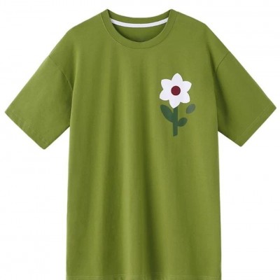 HAVERICE restaurant motherland flowers children T shirt printing loose lower bodpicture1