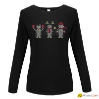 Custom Rhinestone Tshirts Horse Animal Long Sleeve Autumn Women