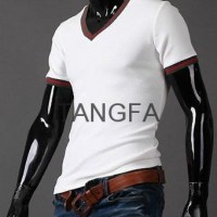 2014 men stylish fashion t shirts slim v neck t shirts free shipping