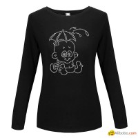 Elidiona Custom Beaded Rhinestone Cat Bird Monkey Tshirts