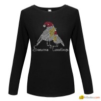 Custom Rhinestone Tshirts Eagle Long Sleeve Shirt Women Group Order