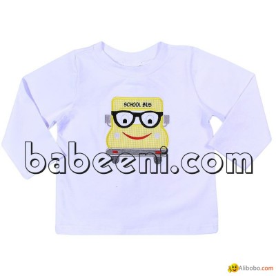 Nice school bus applique boy T-shirtpicture1