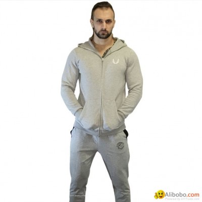 All season good quality cheap fleece sports cap zipper up body fit men's hoodiepicture1