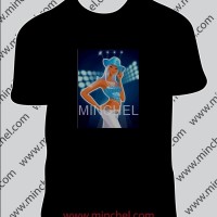 sound activated customel el t shirt/flashing el t shirt/t-shirt fashion