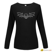 Custom Beaded Rhinestone embellishment Tshirts Butterfly Long SleeveElidiona Cus