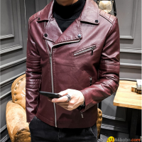 Men's leather jacket 2018 autumn Korean version of Slim youth motorcycle PU leat