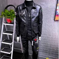 Leather jacket men's self-cultivation Korean version of the trend handsome 2019