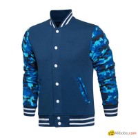 Hot Custom New HIgh Quality Cotton Color block Men Blank Varsity Baseball Track