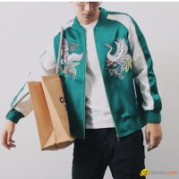 Custom Logo Embroidered Bomber Jacket Men