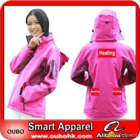 Women Ski Jacket with battery system heating clothing warm OUBOHK