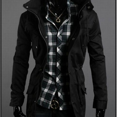 2021 autumn and winter new solid color outerwear stitching casual jacket men's rpicture1