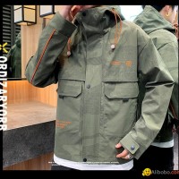 Top Korean hooded men's camouflage youth student trend