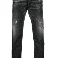 Dsquared2 ripped straight-leg jeans black dsq cotton jeans for men