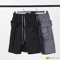 Rick Owens Men Classic Double Ring Cement black pocket shorts