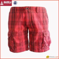 Cargo Shorts for men with plaid yarn dyed fabric