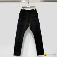 Rick Owens Men DRKSHDW Strobe Creatch Cropped Cargo Jersey Trousers