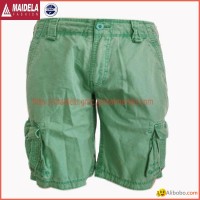 Cotton Cargo shorts green color bemuda for men