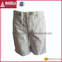 Men's cotton creamy white leisure Bermuda