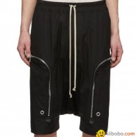 RICK OWENS Dropped-crotch zip-pocket shorts BAUHAUS PODS PANTS