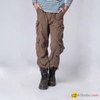 wholesale military style mens cheap khaki baggy cargo pants