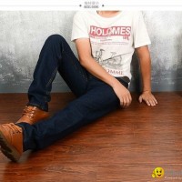 Male boys jeans skinny pants pencil pants thick male straight long trousers