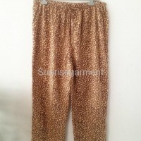 Winter warm mens leopard flannel pants