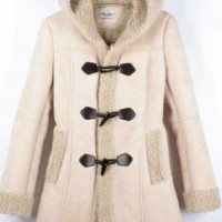 Ladies eco-friendly faux suede with faux sheep fur coat