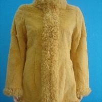 sheared rabbit fur coat