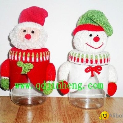 santan and snowman head with plastic bottle for candypicture1