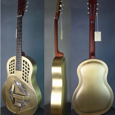 Handmade Brass Body Resonator Guitarpicture1