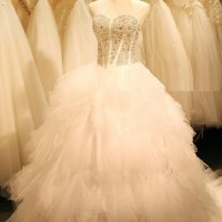 Factory Custom Made Full Beaded On Top Bouffant Wedding Dresses