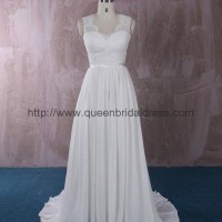 Unique lace chiffon wedding dress