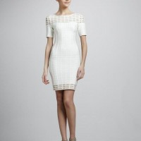 2013 white checkers ladies sheath dresses custom