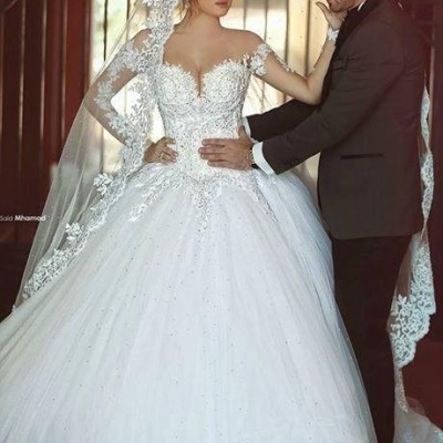 Ball Gown Long Sleeves Wedding Dresspicture1