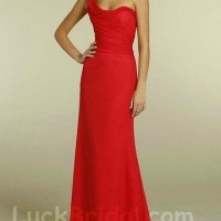 Sexy Aline Sweetheart Bridesmaid Dress Floor Length Chiffon Red Bridesmaid Gown